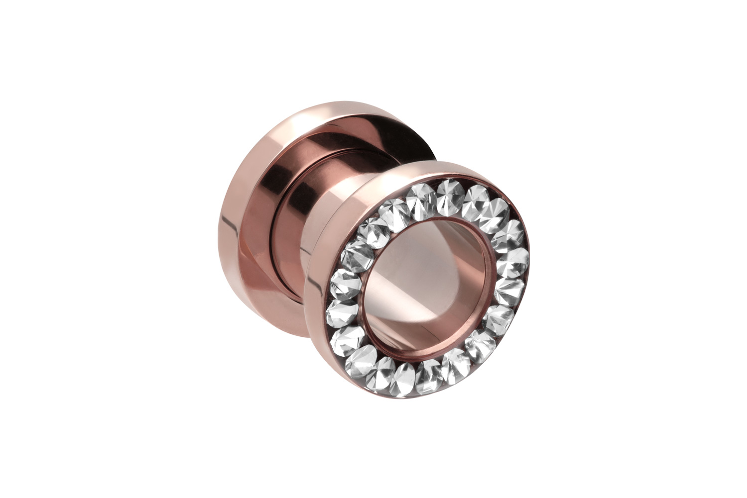 Chirurgenstahl Tunnel KRISTALLRAND EPOXY von Piercingline